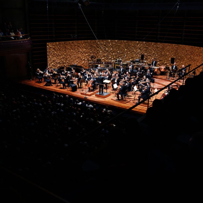 Federation Concert Hall with the TSO performing on it